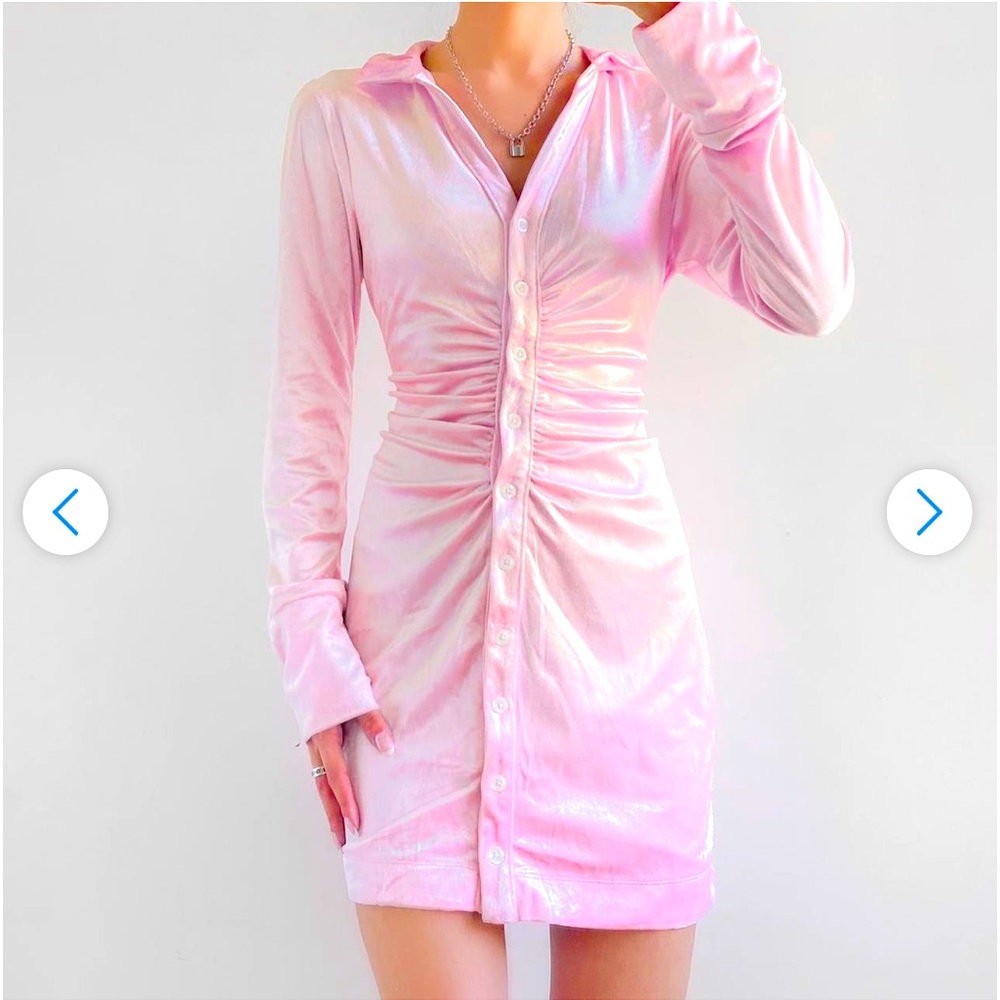 FREE PEOPLE Shayla velvet mini dress in pink